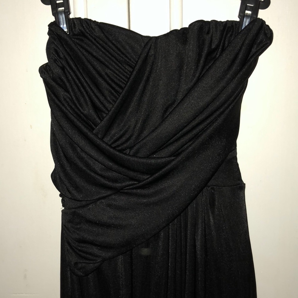 Black strapless dress